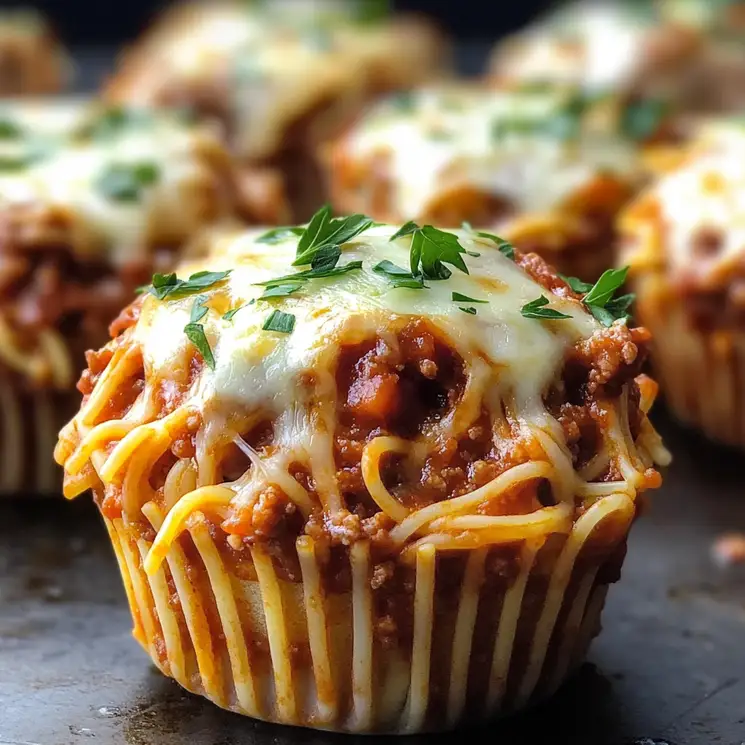 Bite-Sized Comfort: Bolognese Spaghetti Bake Muffin Cups