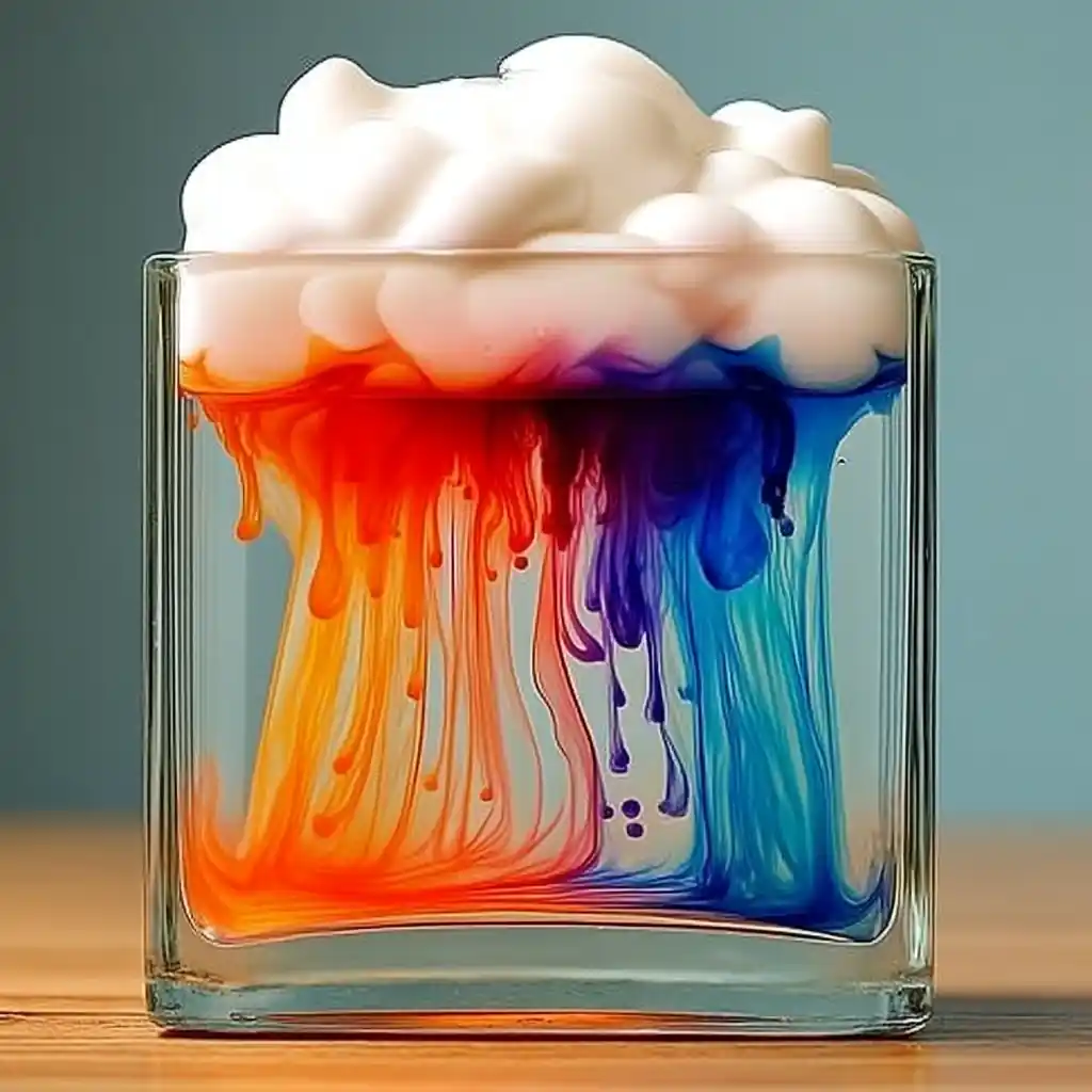 Rainbow Rain Cloud in a Jar