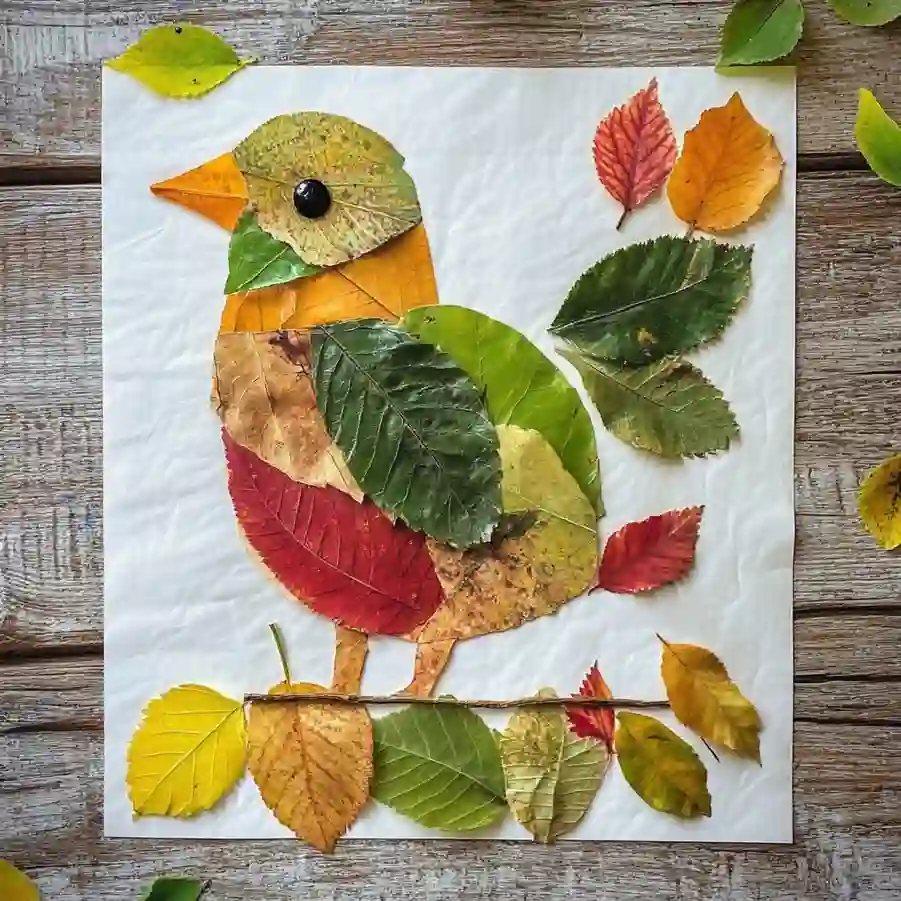 Easy Leaf Animal &amp; Bird Collage Craft: A Fun Nature Activity for Kids