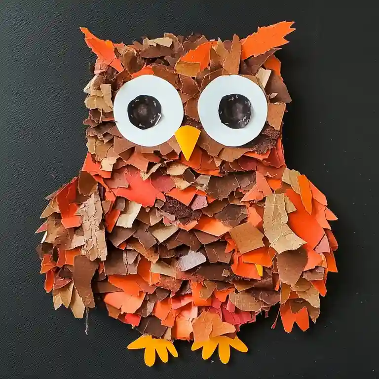 Torn Paper Owl Craft Idea for Fall