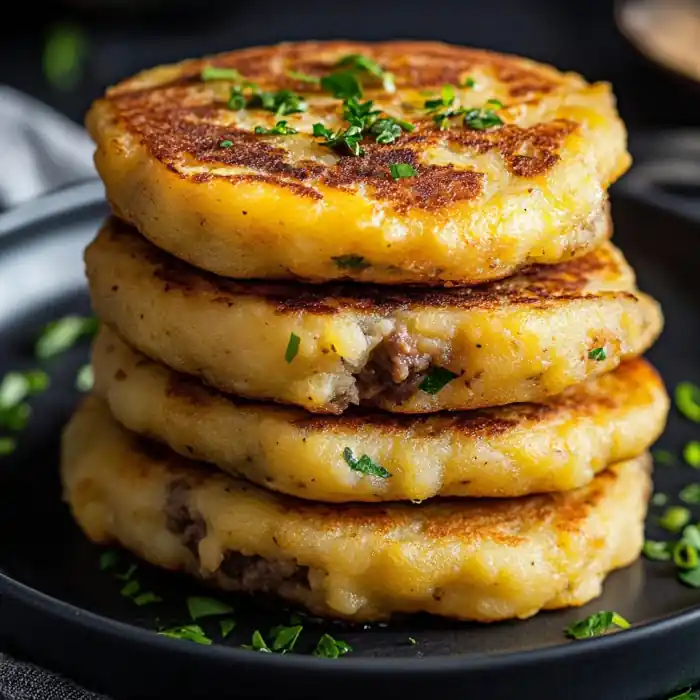 Mashed Potato Pancakes with Savory Meat Filling: A Crispy, Hearty Classic