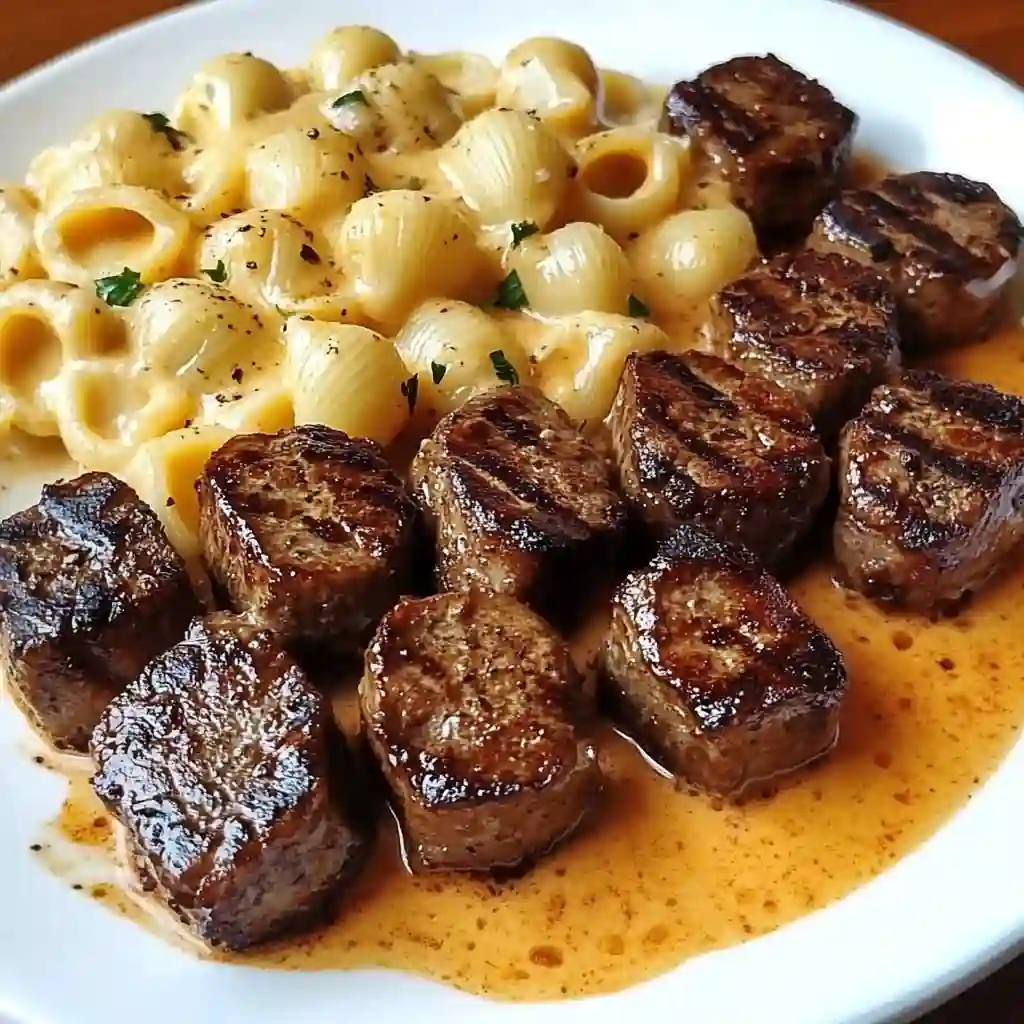 Garlic Butter Beef Steak Bites with Chipotle Cheddar Shells