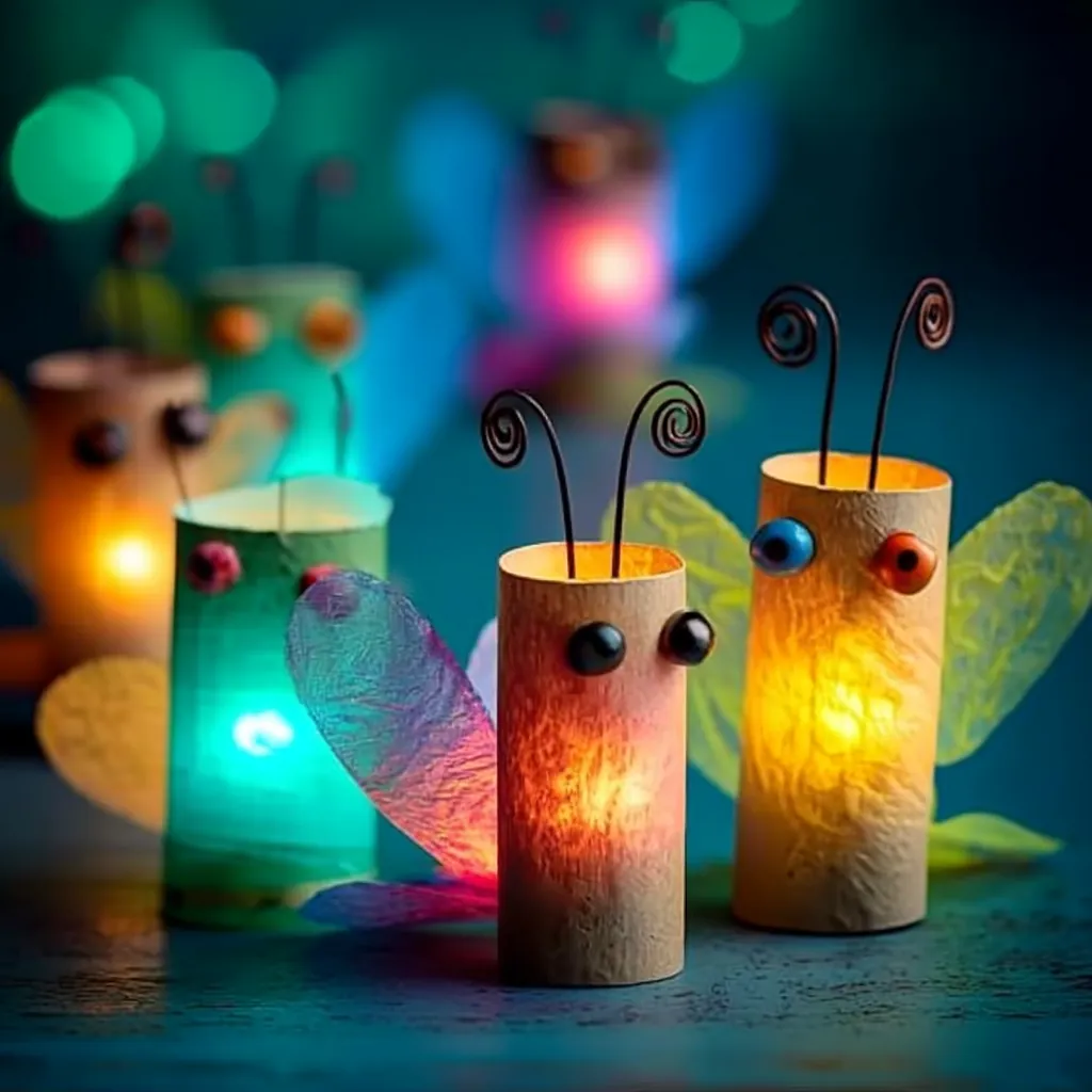Light Up the Night with Whimsical Paper Roll Fireflies