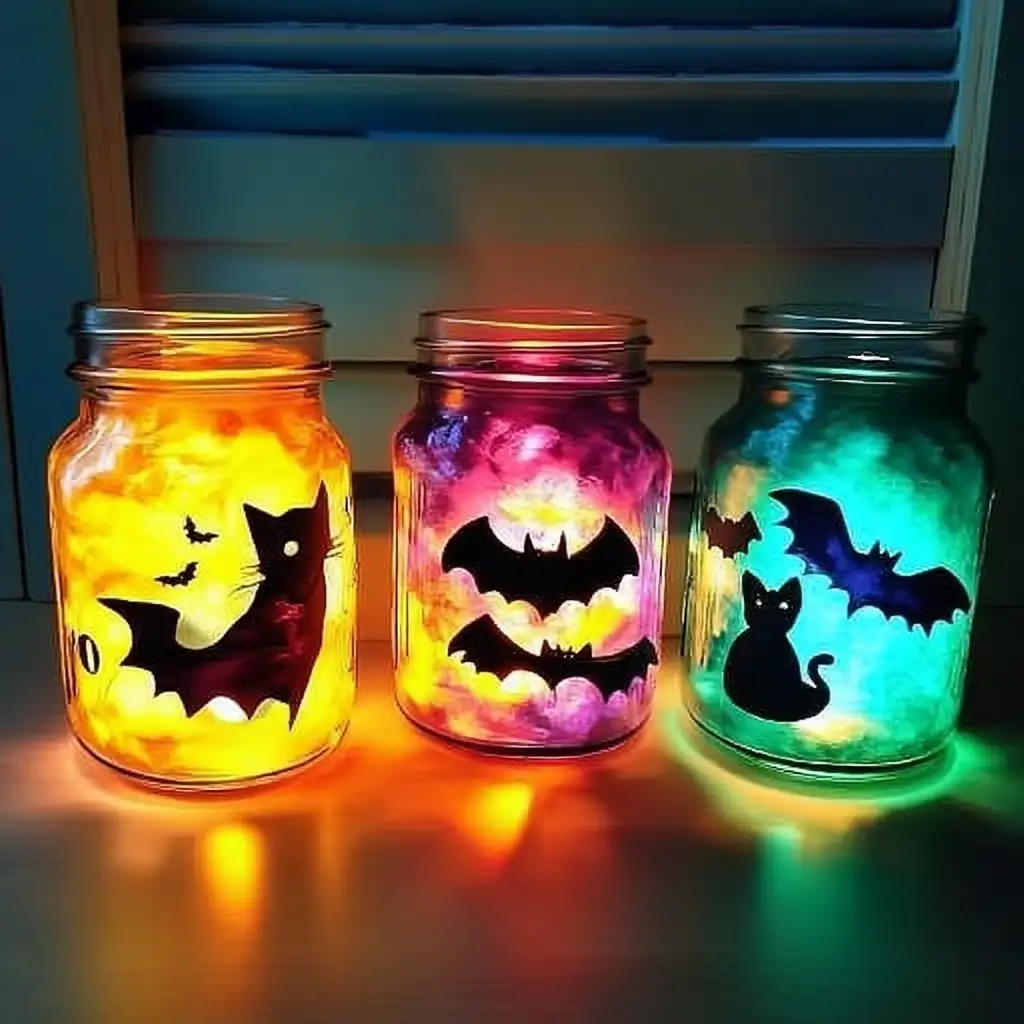 Light Up the Night with Spooky Tissue Paper Jars