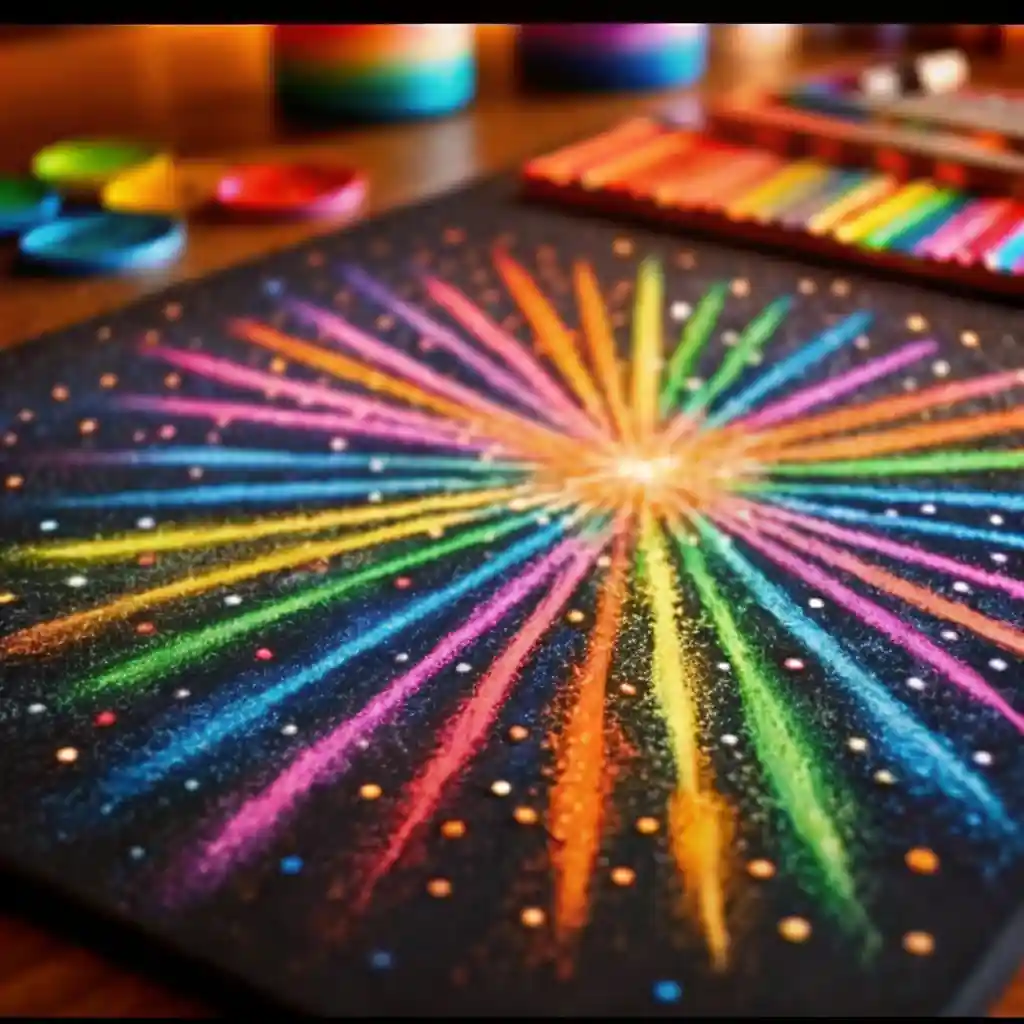 Celebrate Creativity with a Salt and Glue Fireworks Painting