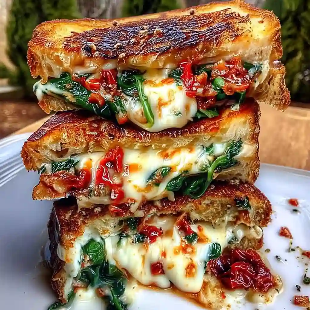 Sun-Dried Tomato, Spinach, and Ricotta Grilled Cheese