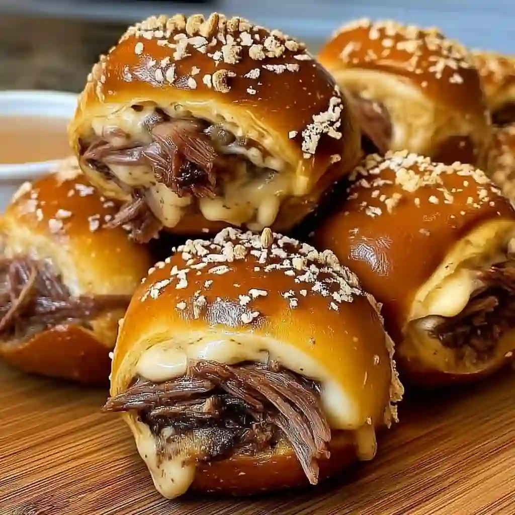 SMOKED BRISKET &amp; CHEESE PRETZEL BOMBS
